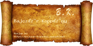 Bajczár Koppány névjegykártya